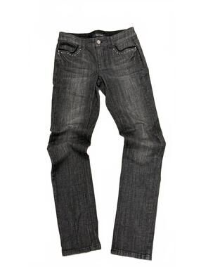 Y2K White House Black Market Blanc Black Jeans Slim Straight Studded Denim